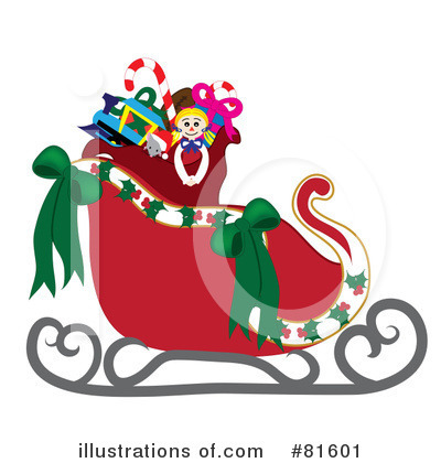 Santas Sleigh Clipart #81601 - Illustration by Pams Clipart