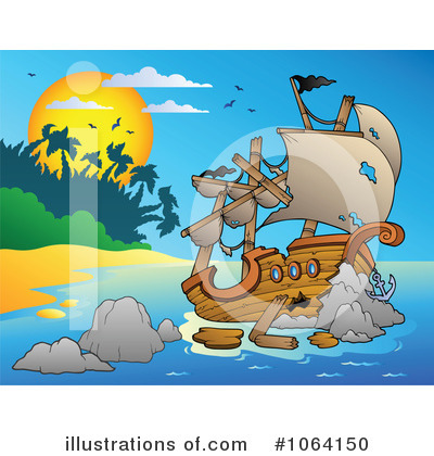 Shipwreck Clipart #1057405 - Illustration by visekart