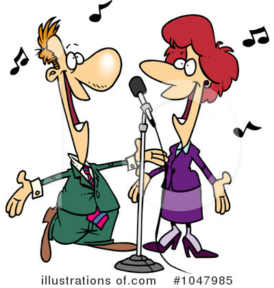 Singing Clipart #1047985 - Illustration by toonaday