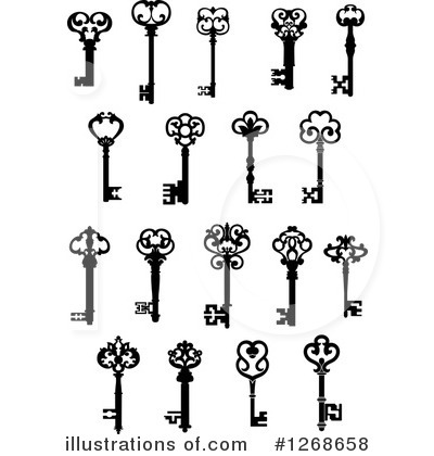 Skeleton Key Clipart #1268658 - Illustration by Vector Tradition SM