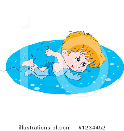 Swimming Clipart #1234452 - Illustration by Alex Bannykh