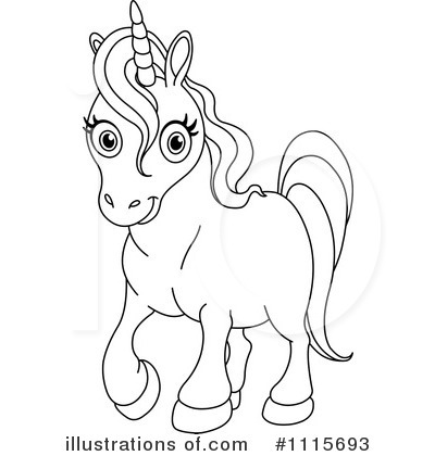 cute unicorn clipart black and white