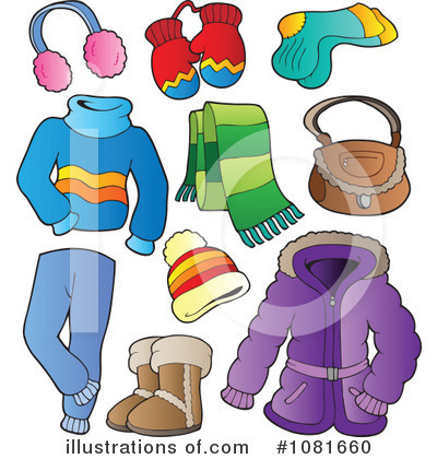 Winter Clothes Clipart #1081660 - Illustration by visekart